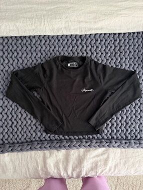 Alphalete Black Crewneck Tee with Script Logo